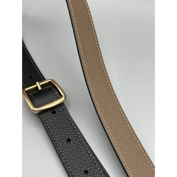 Coach CZ785 Reversible Replacement Strap Black Dark Stone Pebbled Leather NWT - Picture 9 of 13